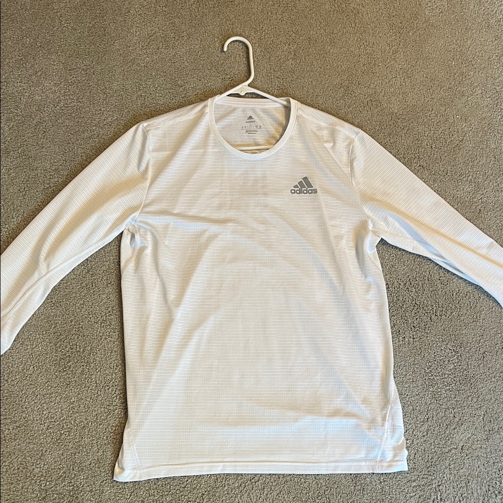 Adidas Men's White Long Sleeve Running Tee